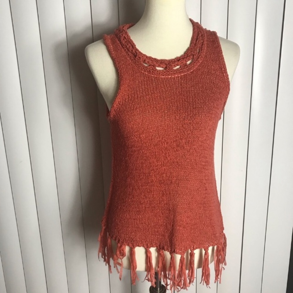 Pepin Sleeveless Fringed Boho Sweater XS